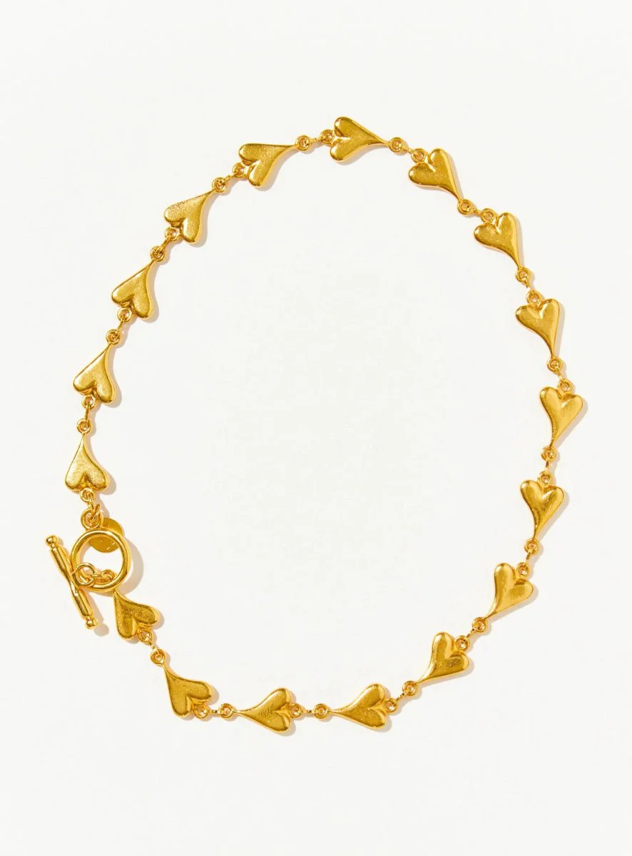 Par Ici Heart Link Necklace - Gold or Rhodium (In-Store) - Image 2