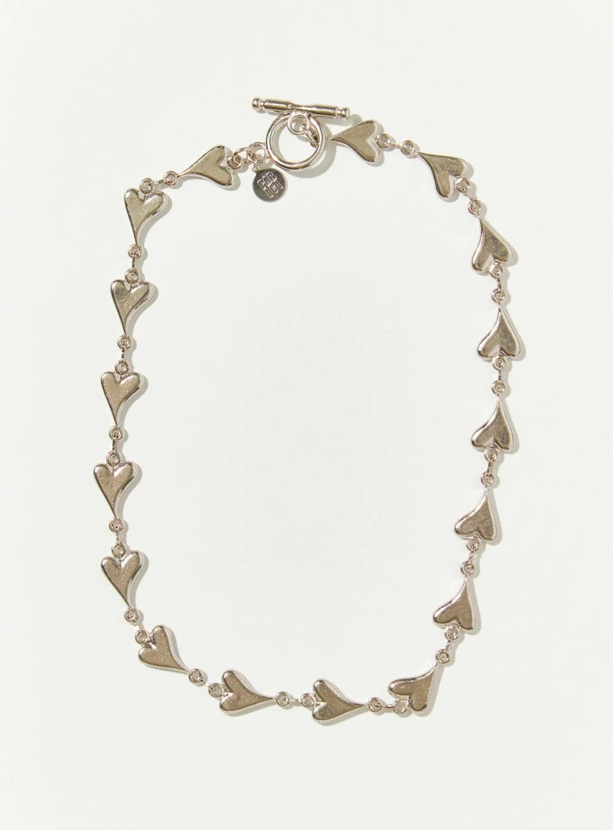 Par Ici Heart Link Necklace - Gold or Rhodium (In-Store) - Image 6