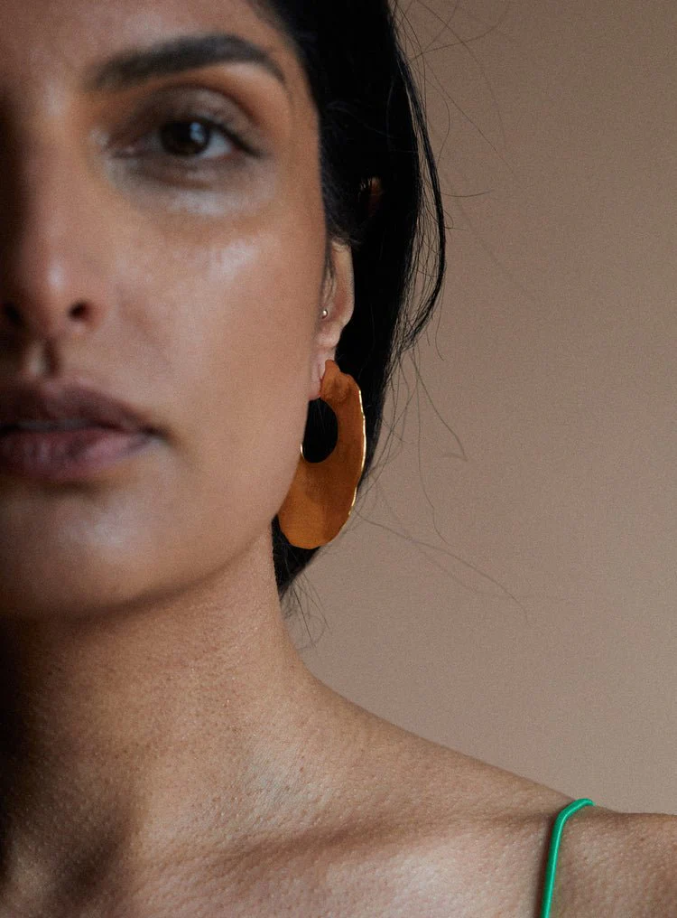 Par Ici Large Oval Earrings - Gold (In-Store) - Image 3