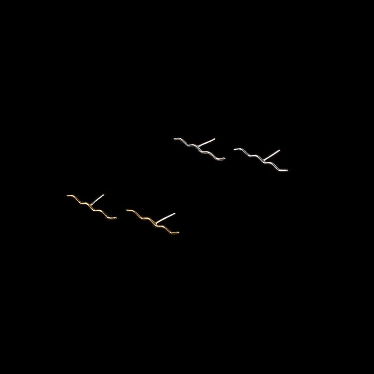 Par Ici Long Wave Studs - Gold or Silver (In-Store) - Image 13