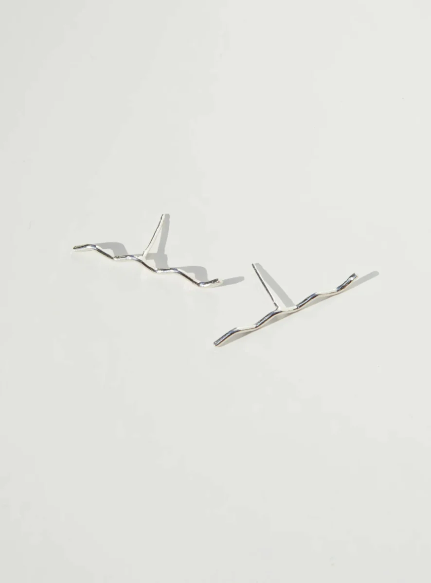 Par Ici Long Wave Studs - Gold or Silver (In-Store) - Image 9