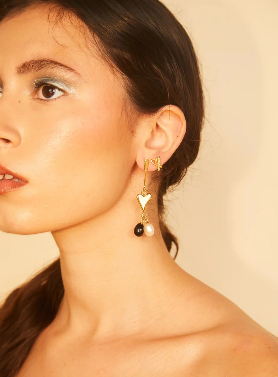 Par Ici Queen of Hearts Earrings - Gold or Rhodium (In-Store) - Image 3