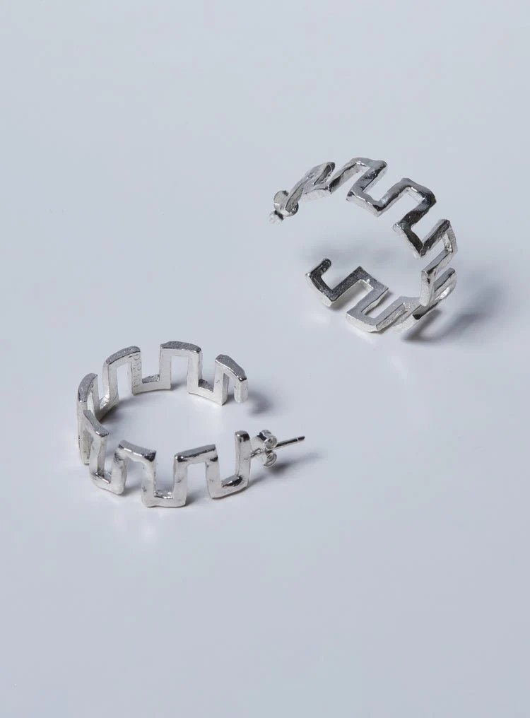 Par Ici Zig-Zag Earrings - Gold or Silver (In-Store) - Image 4