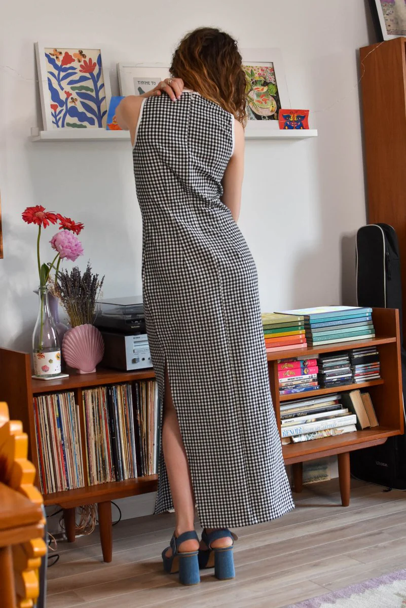 Rennie Peek-A-Boo Dress (Black Gingham) - Image 6