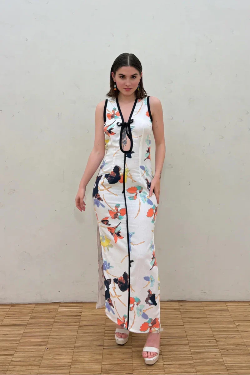 Rennie Peek-A-Boo Dress (Ivory Garden) - Image 6