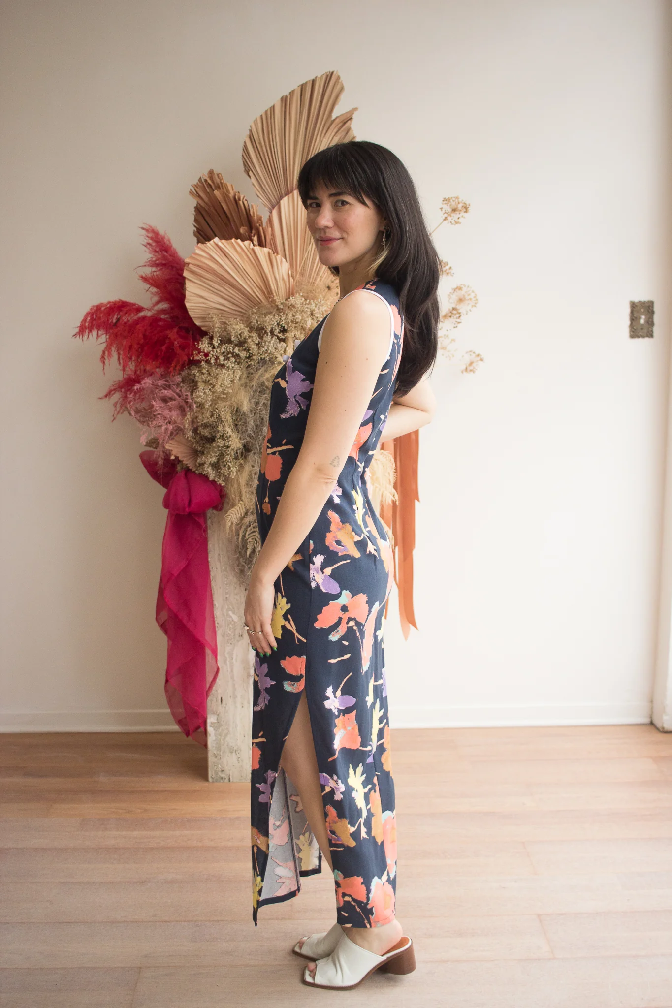 Rennie Peek-A-Boo Dress (Midnight Garden) - Image 3