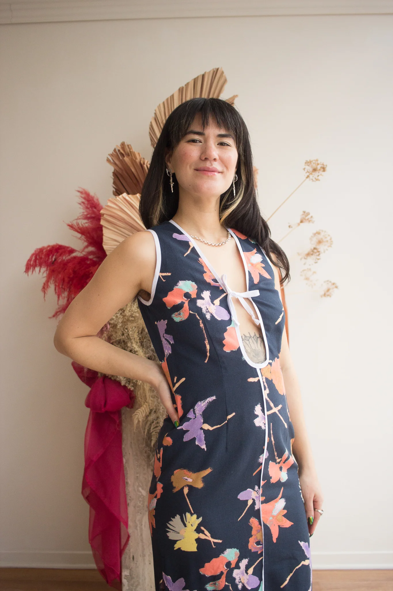 Rennie Peek-A-Boo Dress (Midnight Garden) - Image 5