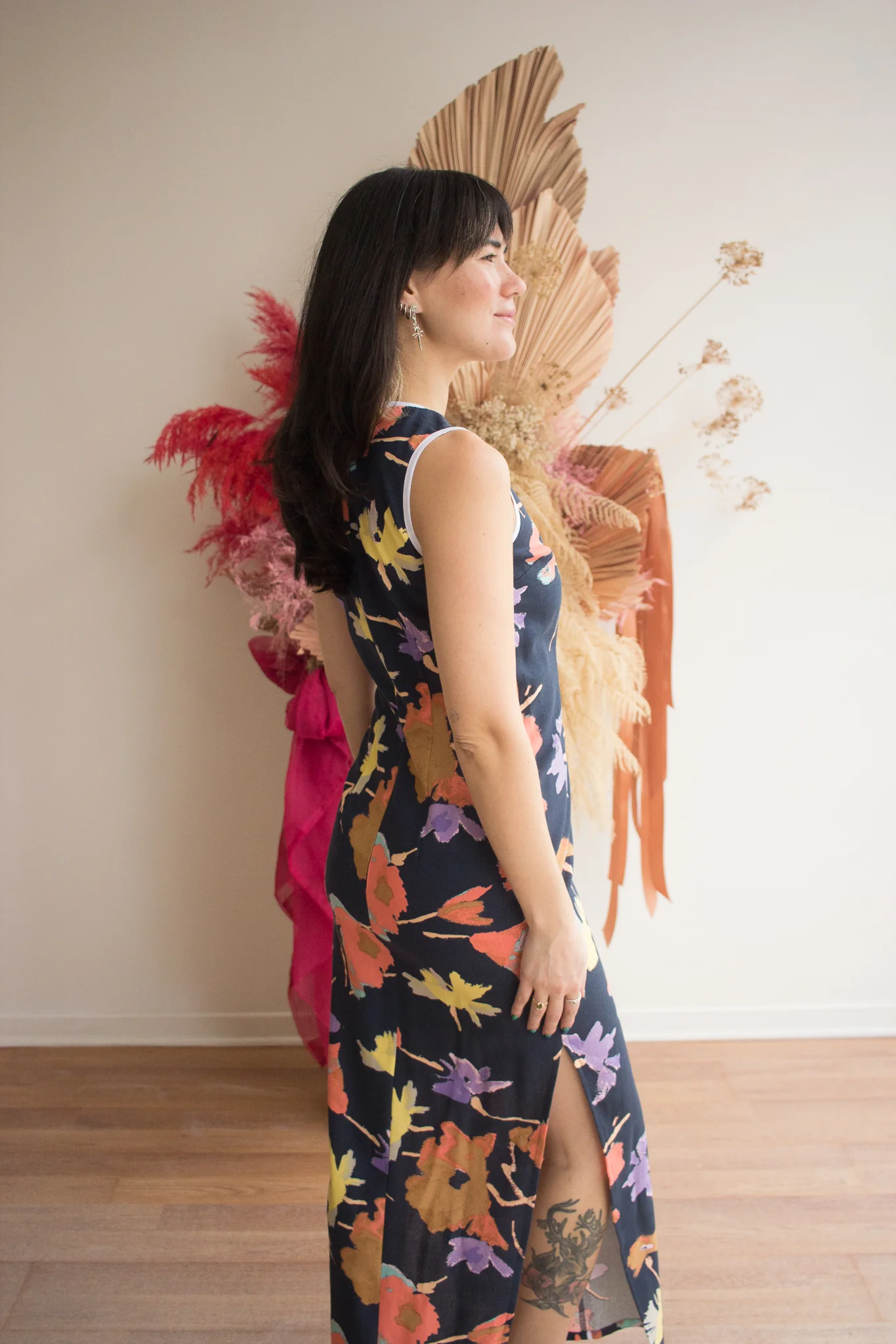 Rennie Peek-A-Boo Dress (Midnight Garden) - Image 6