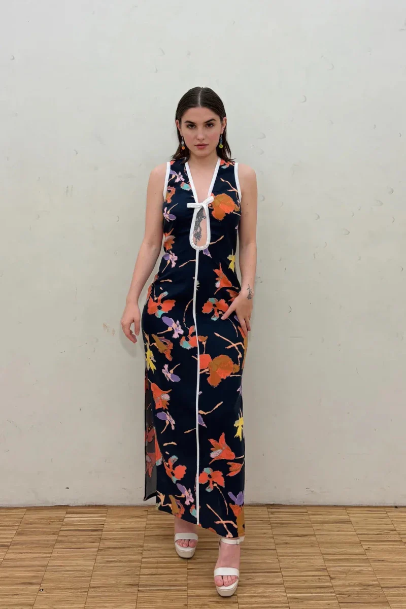 Rennie Peek-A-Boo Dress (Midnight Garden) - Image 9