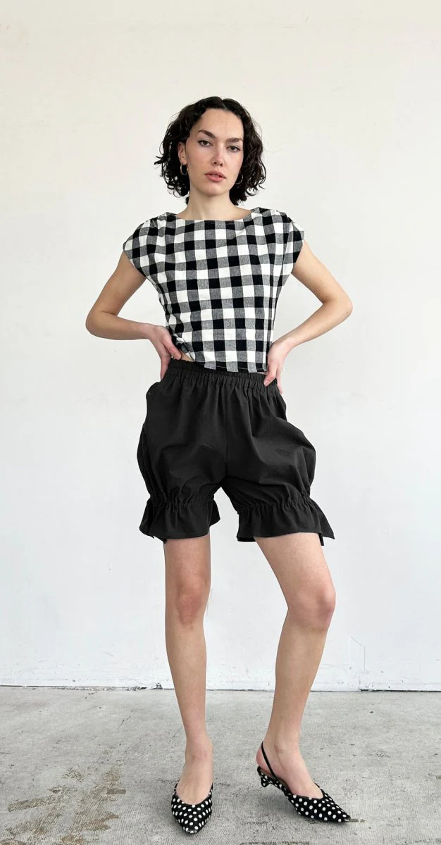 Rightful Owner Paige Blouse (Black Gingham)