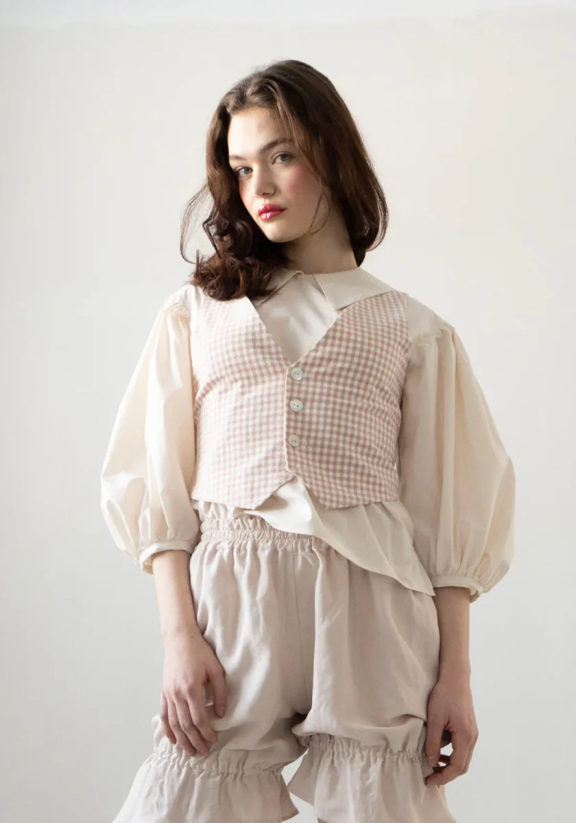 Rightful Owner Shania Vest (Beige Gingham) - Image 5