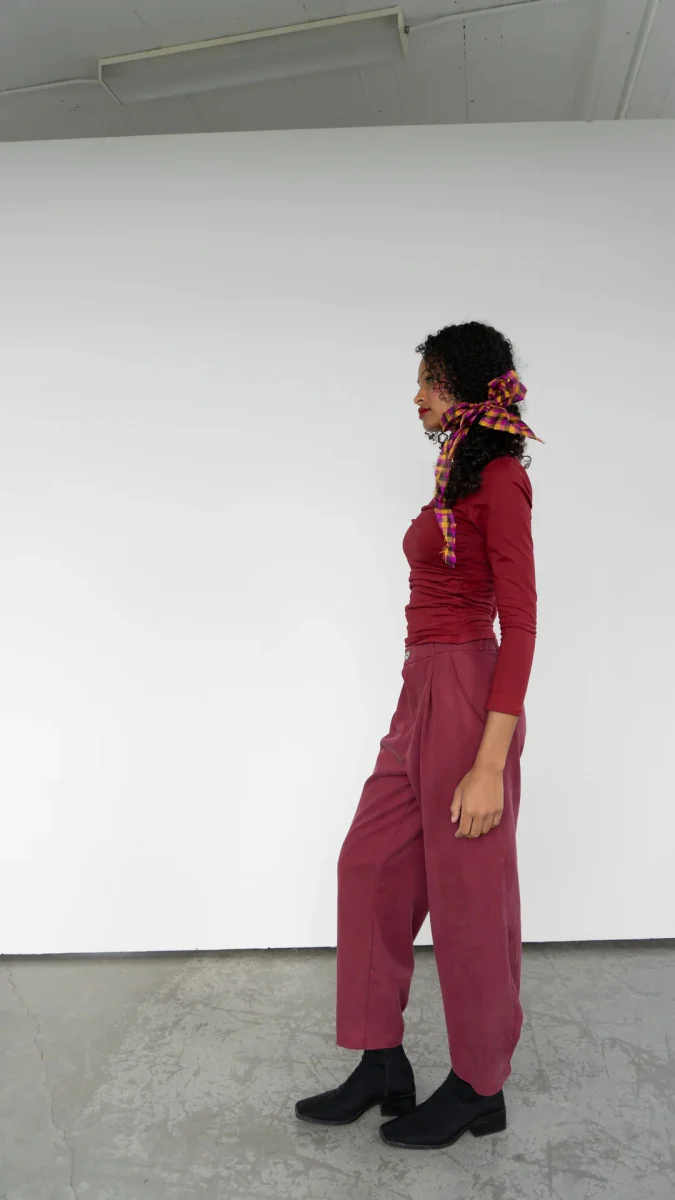 Rightful Owner Tucked Trouser (Merlot) - Image 7