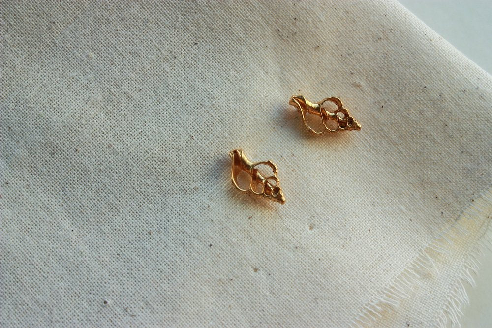 Rowe Mini Shell Studs (Gold Plated Brass or Silver) - Image 3