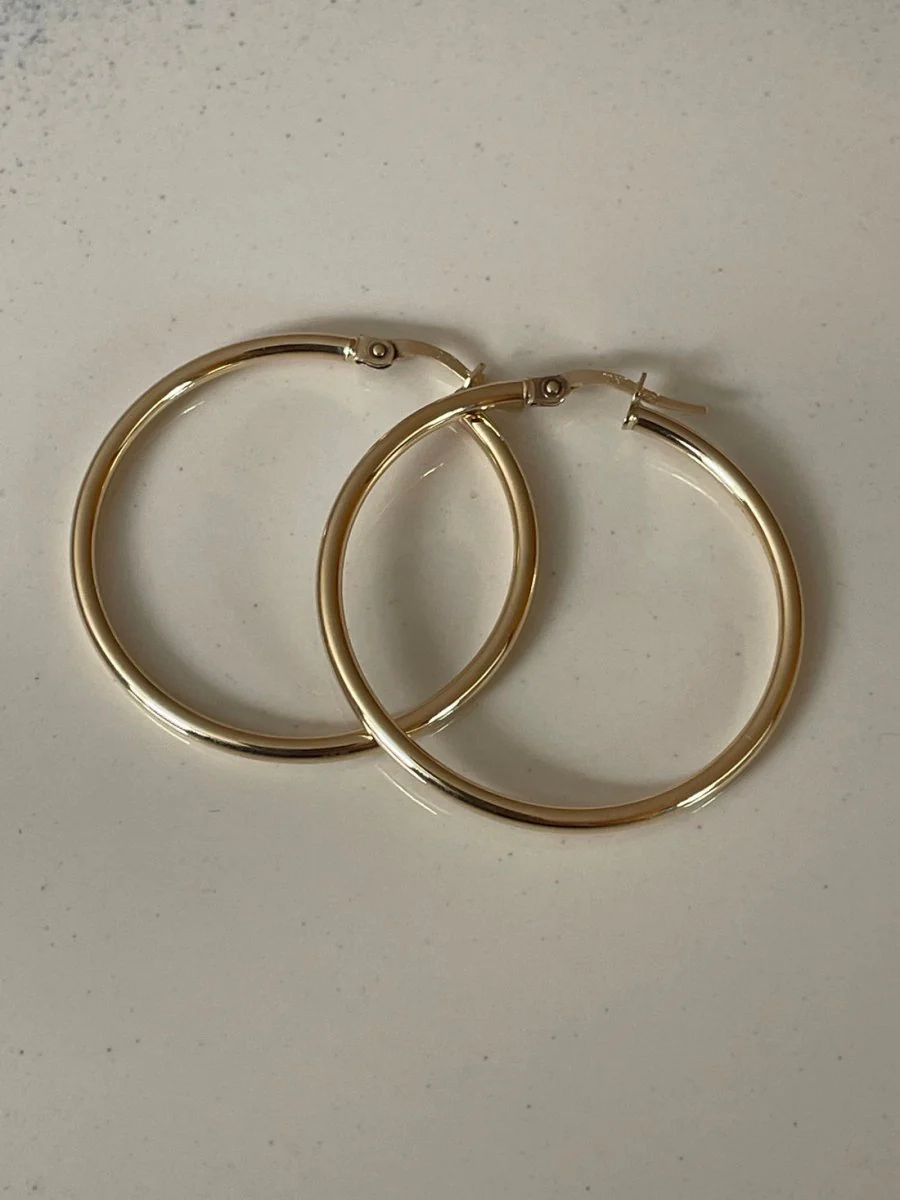 Second Aura 10K Gold Tube Hoops