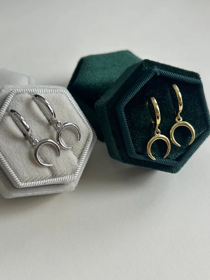 Second Aura Selene Hoops (Gold or Silver)