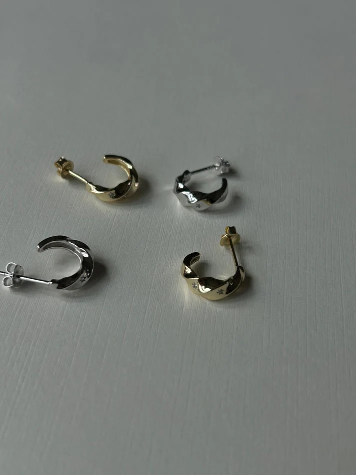 Second Aura Starburst Half-Hoops (Gold Vermeil or Silver) - Image 2