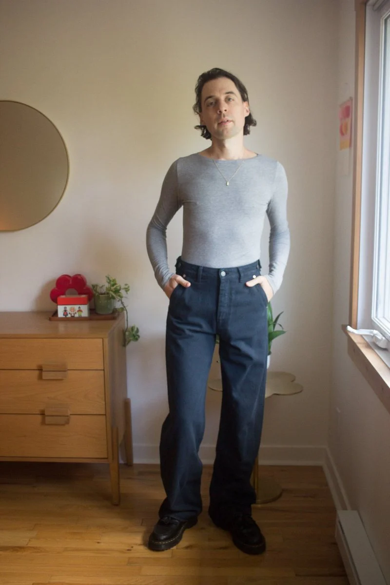 Smoking Lily Nanette Top (Grey Microstripe) - Image 3