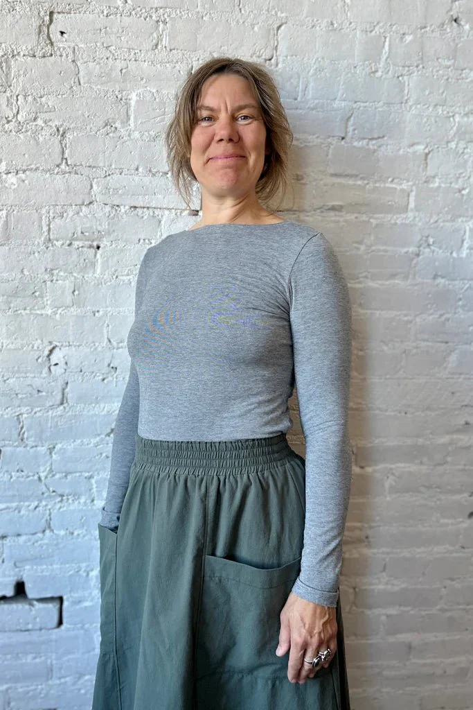 Smoking Lily Nanette Top (Grey Microstripe) - Image 6