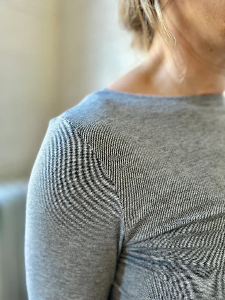 Smoking Lily Nanette Top (Grey Microstripe) - Image 9