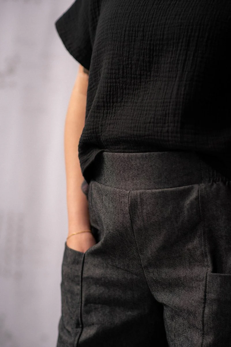Smoking Lily Wren Work Pants - Stretch Denim (Black Wash) - Image 2