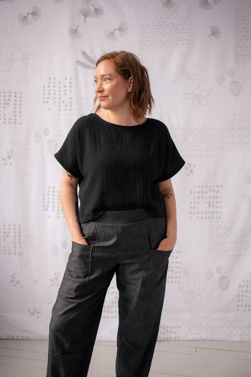 Smoking Lily Wren Work Pants - Stretch Denim (Black Wash) - Image 4