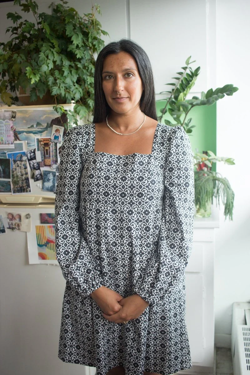 Birds of North America Tailorbird Dress - Quatrefoil (Online Exclusive)