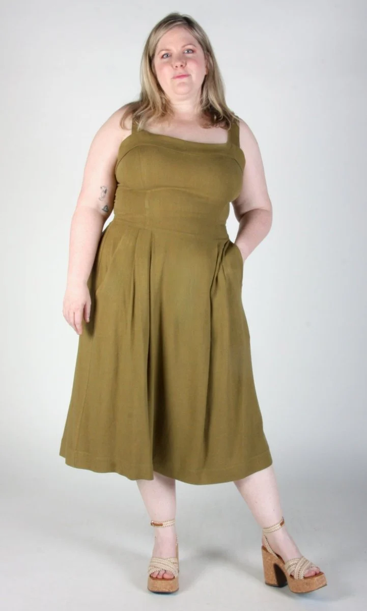 Birds of North America Thornbill Dress - Golden Moss (Online Exclusive) - Image 5