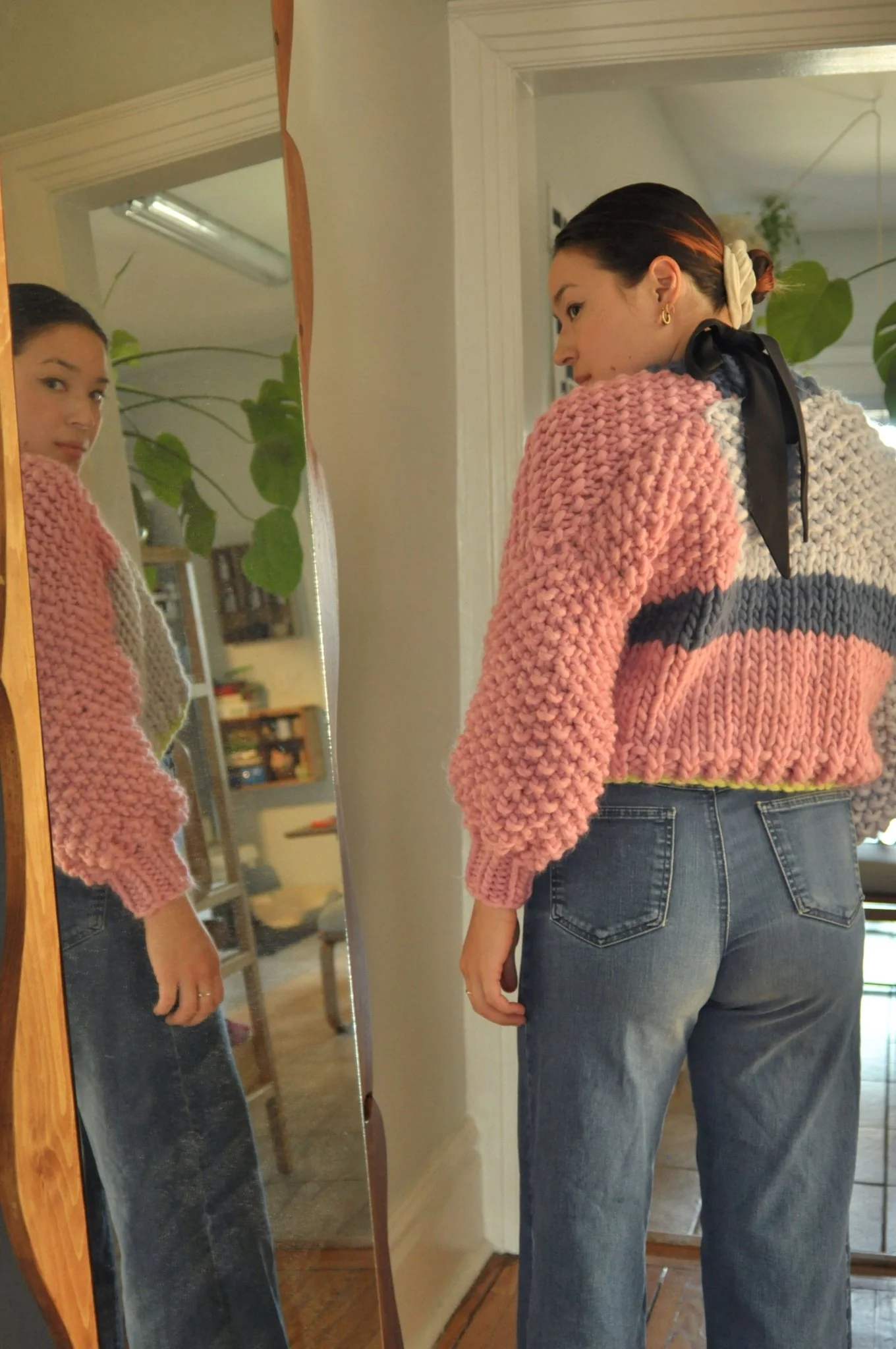 Toast & Yarn Chunky Knit Cardigan (Blue and Pink Multi-Colour) - Image 3
