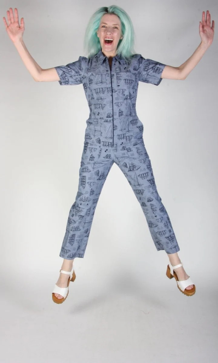 Birds of North America Twillick Jumpsuit - Nautical Chambray (Online Exclusive) - Image 6