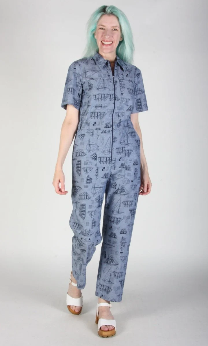 Birds of North America Twillick Jumpsuit - Nautical Chambray (Online Exclusive) - Image 7