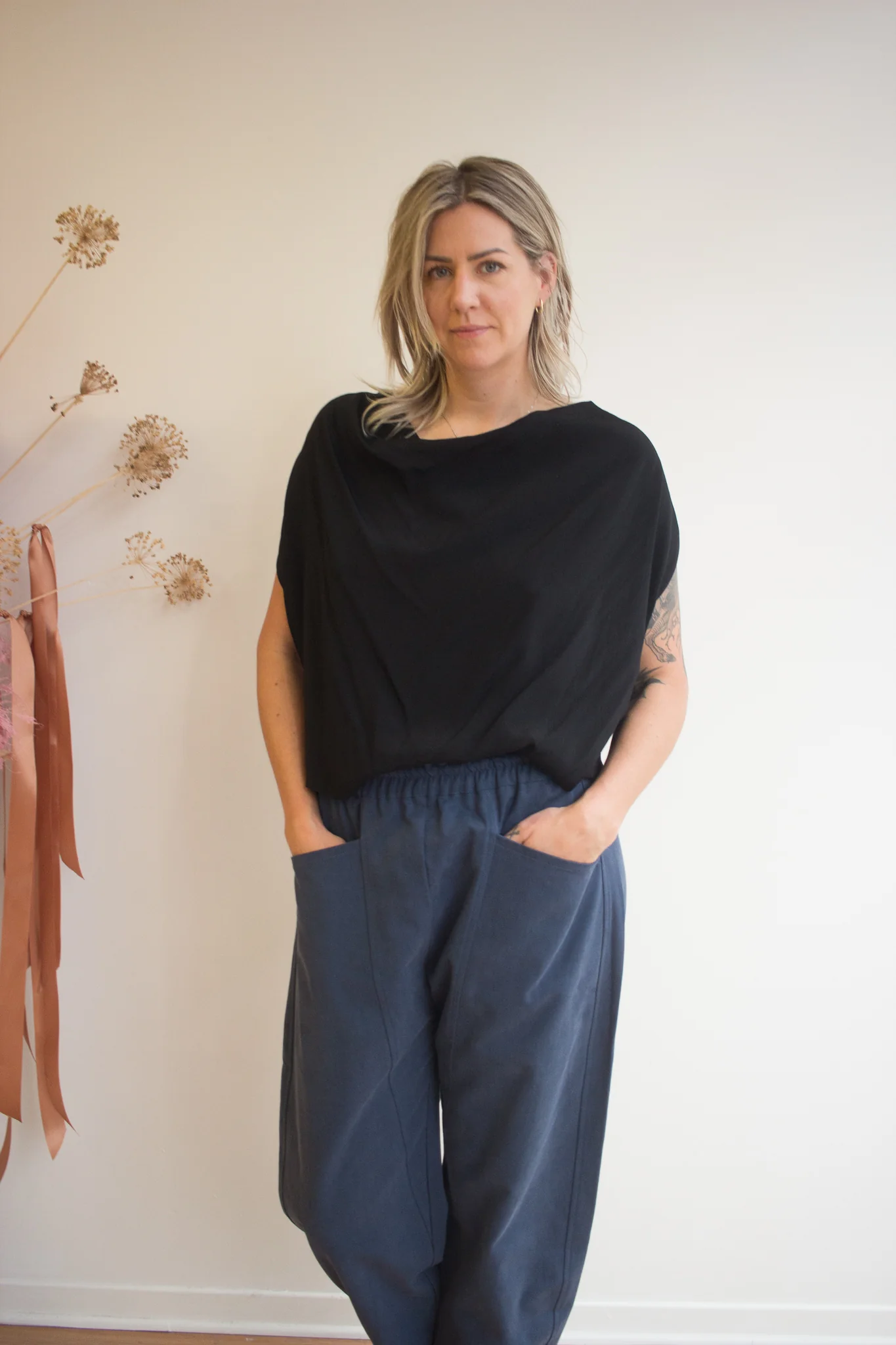 Meg Cowl Top (Black) - Image 6