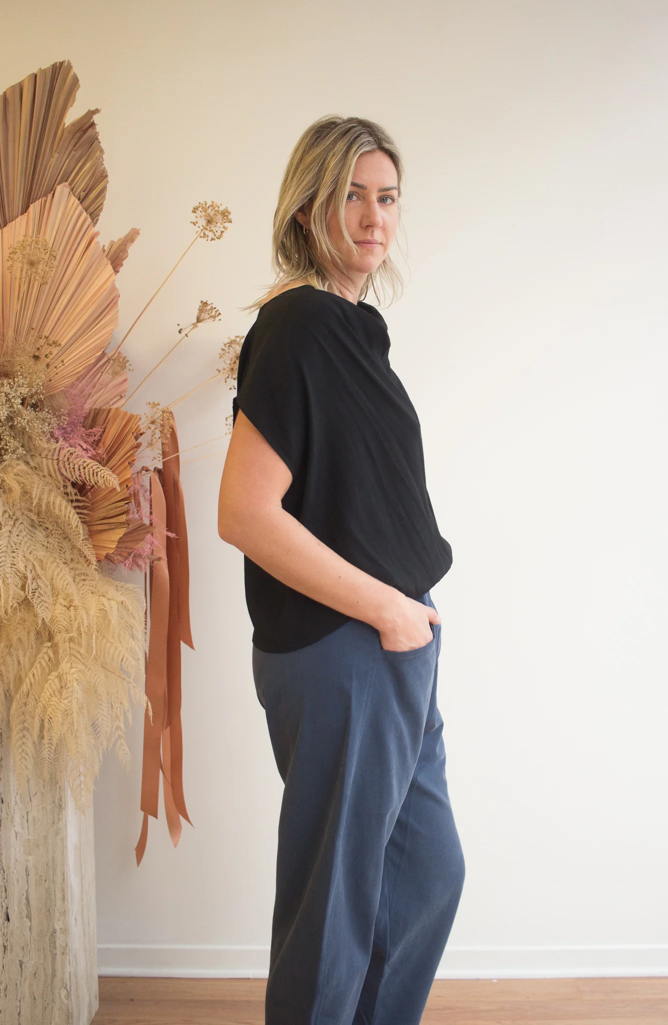 Meg Cowl Top (Black) - Image 7