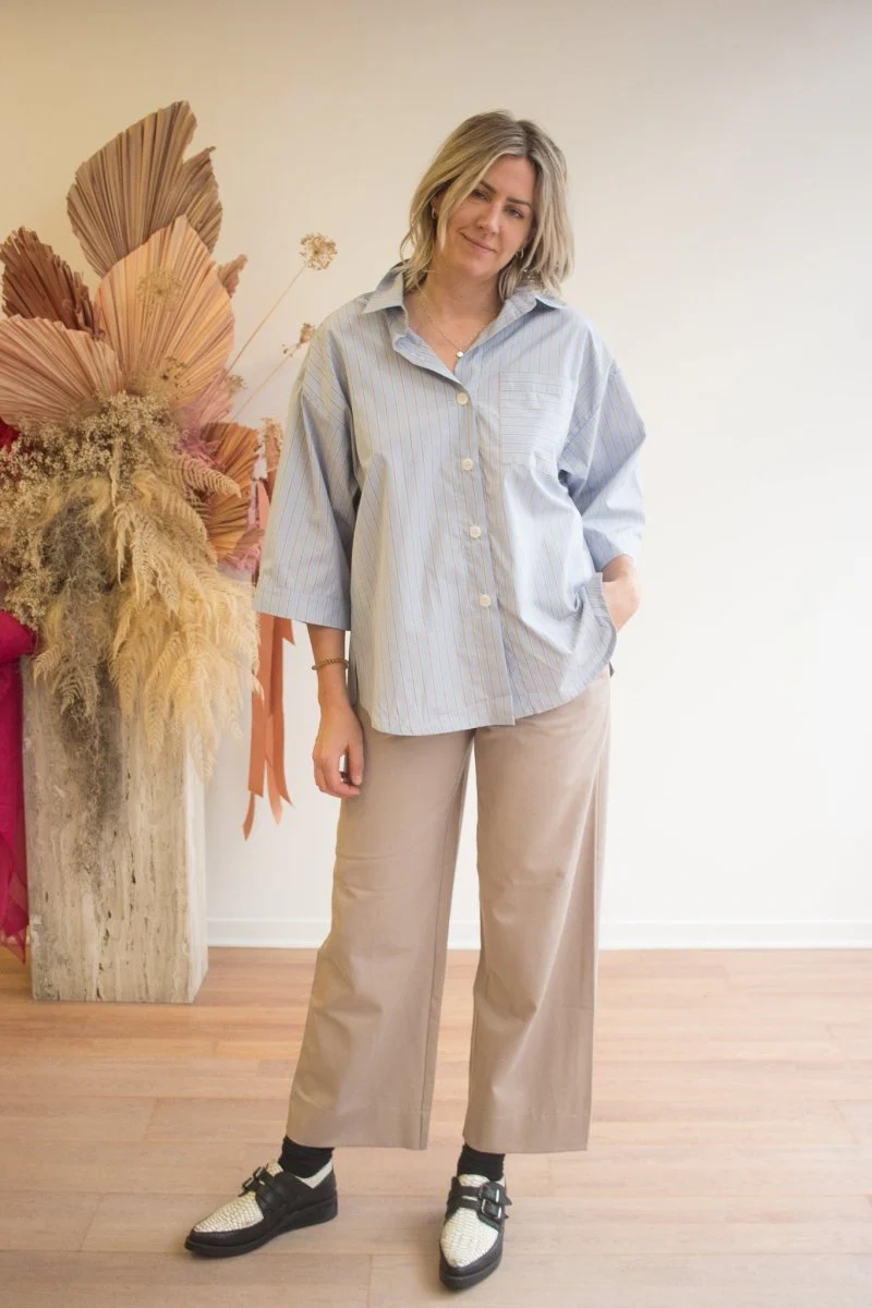 Valerie C. Loose Classic Pants (Beige) - Image 4