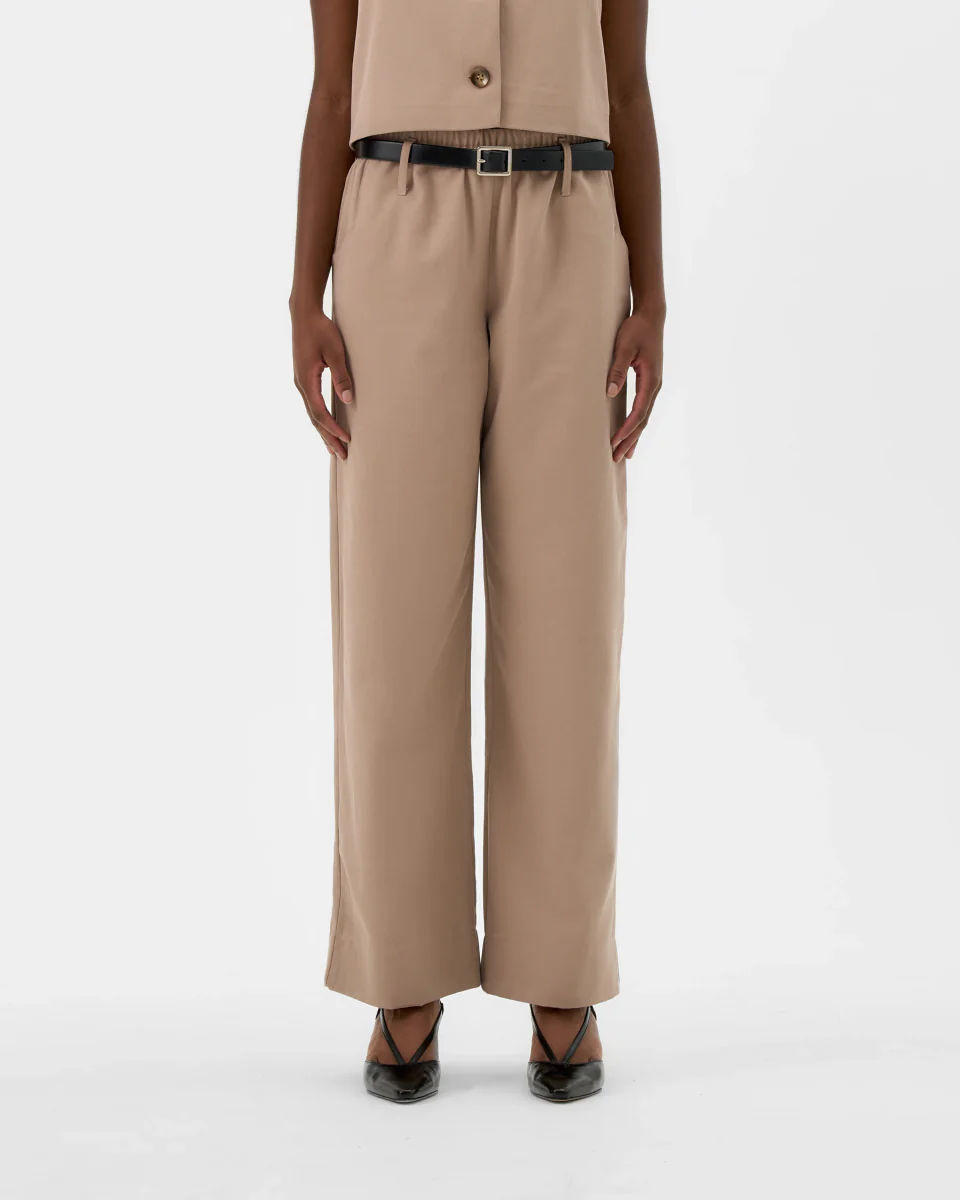 Valerie C. Loose Classic Pants (Beige) - Image 9