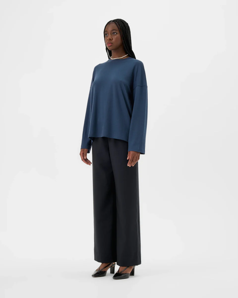Valerie C. Loose Classic Pants (Dark Navy) - Image 7