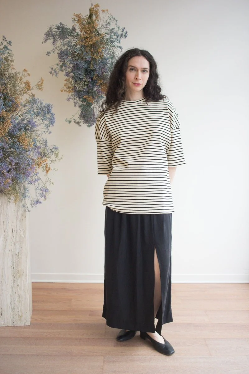 Odeyalo Systeme Oversized T-Shirt (Black and Cream) - Image 3