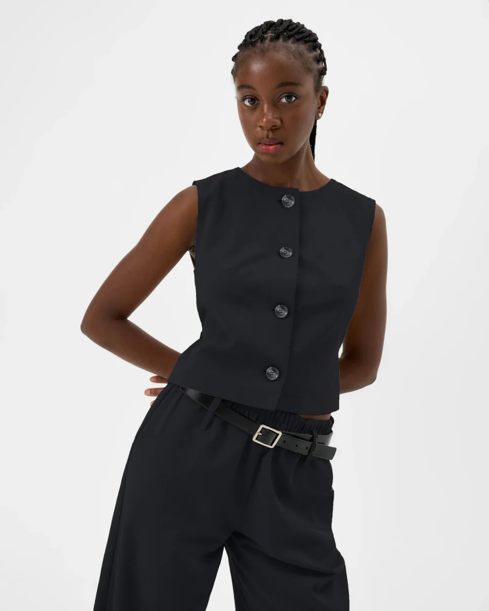 Valerie C. Sleeveless Jacket (Dark Navy) - Image 6