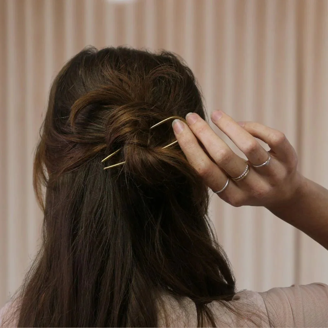 Vanderzee Classic Hair Pin (Various Sizes) (Smooth Brass) - Image 2