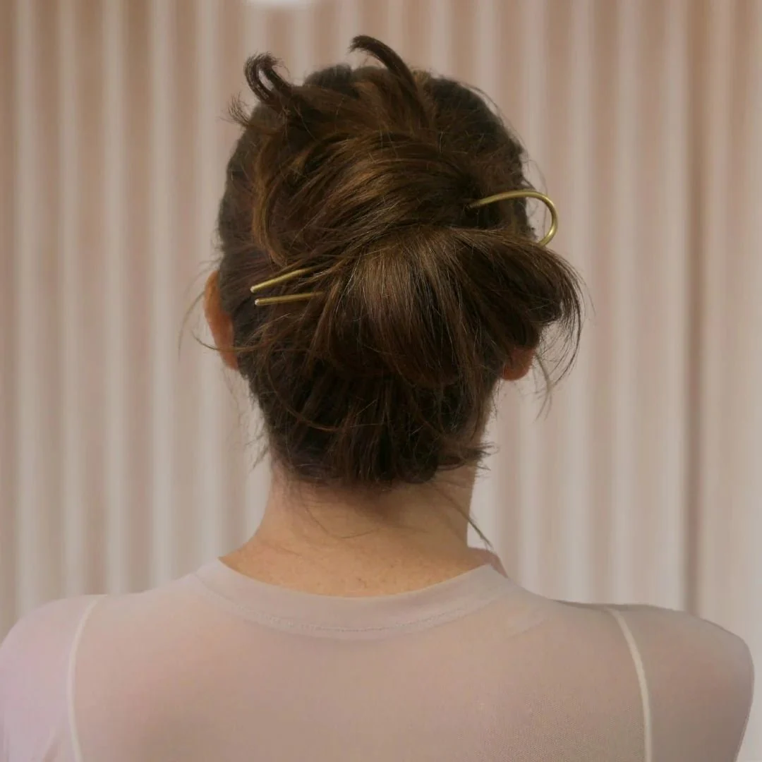 Vanderzee Classic Hair Pin (Various Sizes) (Smooth Brass) - Image 3