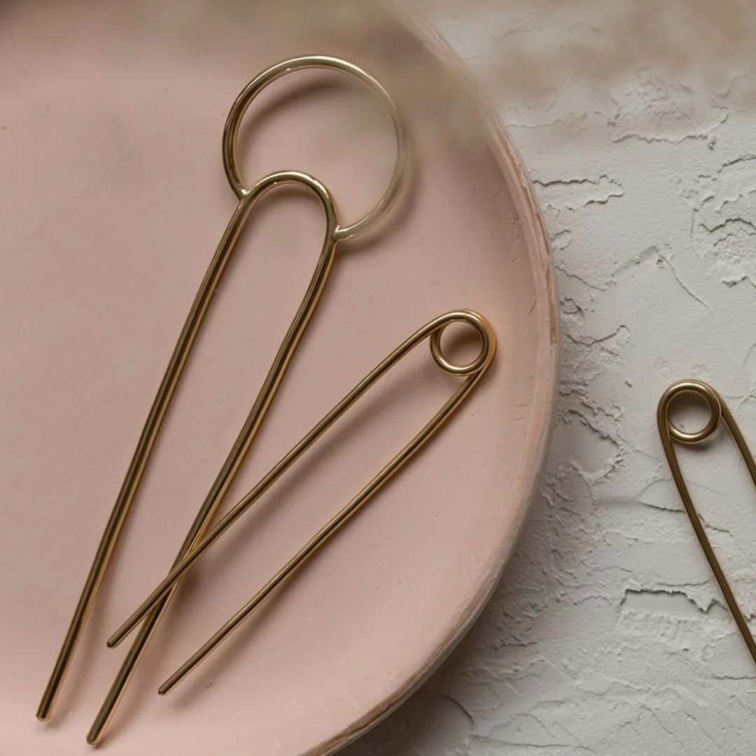 Vanderzee Crescent Hair Fork (Various Sizes) (Brass) - Image 4