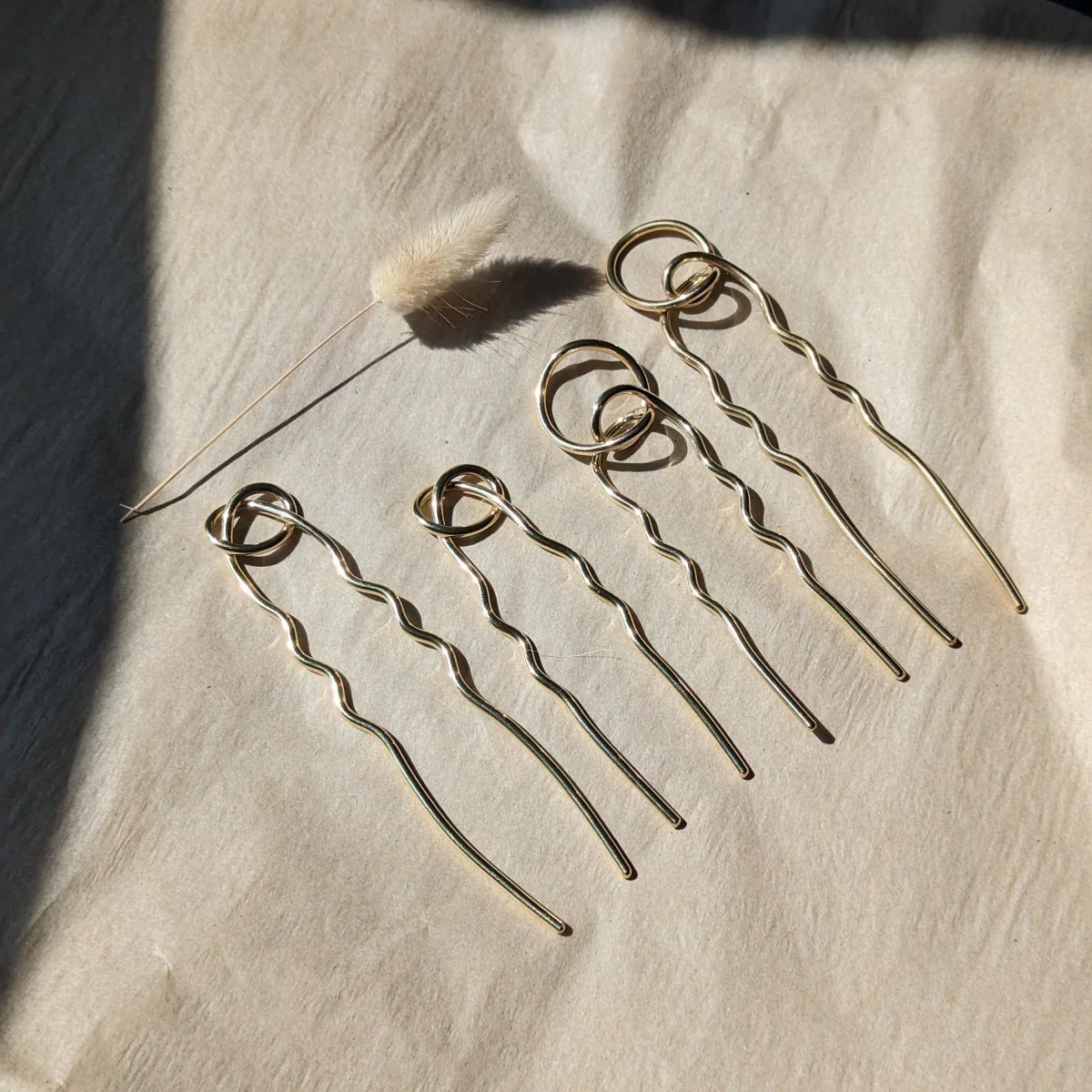 Vanderzee Love Knot Hair Fork (Long or Short) (Brass) - Image 5