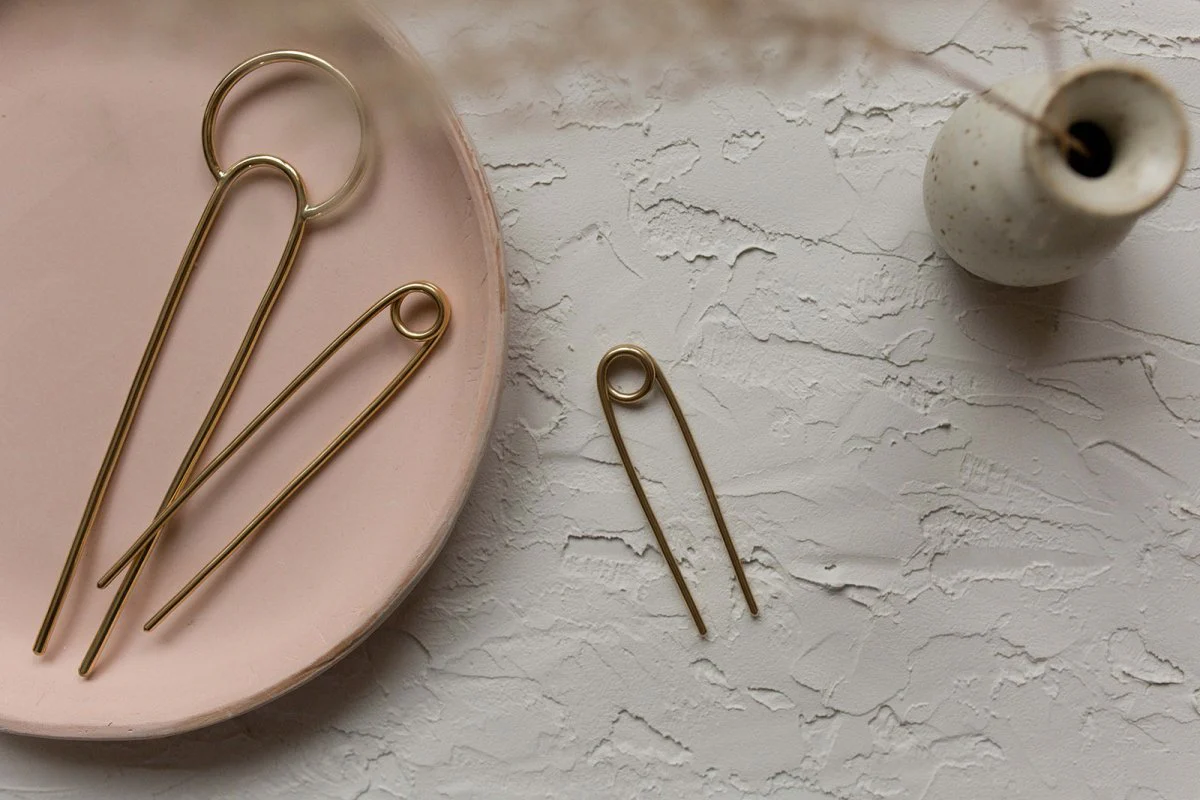 Vanderzee Safety Pin Hair Fork (Long Or Short) (Brass)