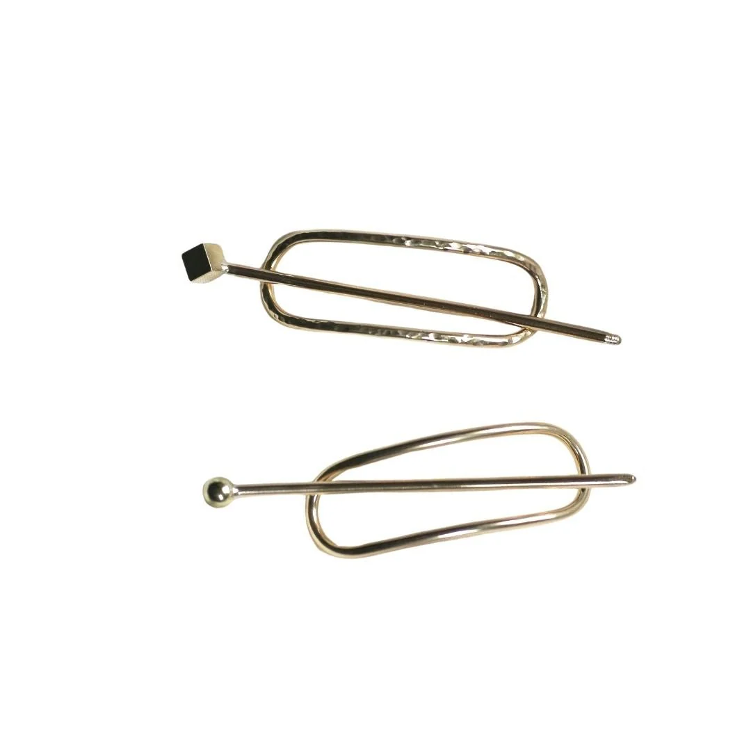 Vanderzee Slim Hairpin - Sphere Bauble (Smooth Brass) - Image 2