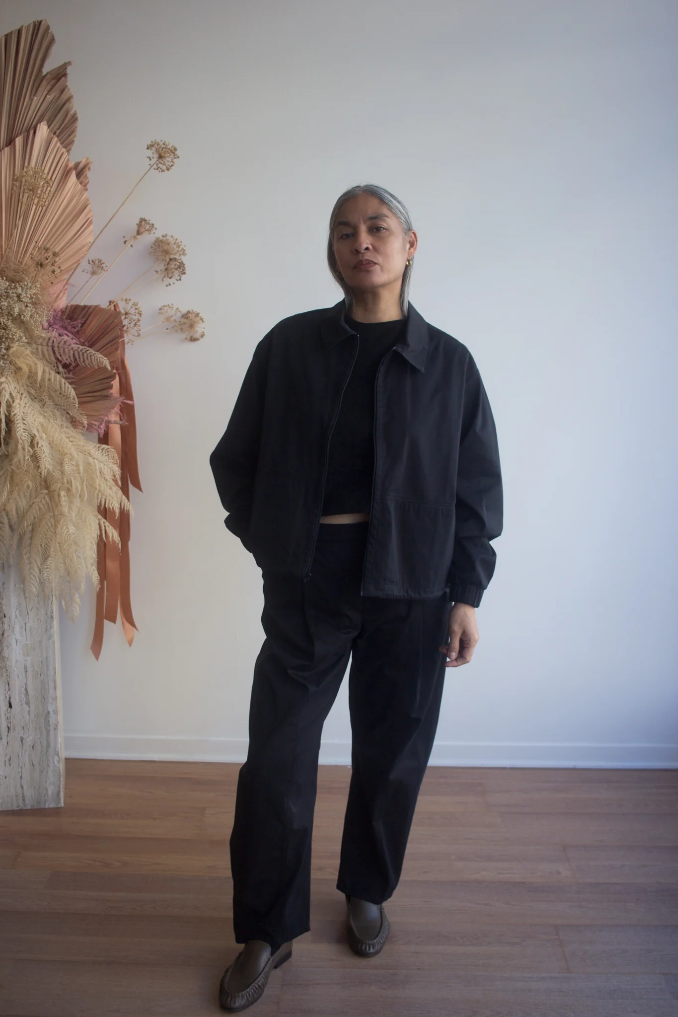 Veri Claire Zip Up Shirt (Black) - Image 4