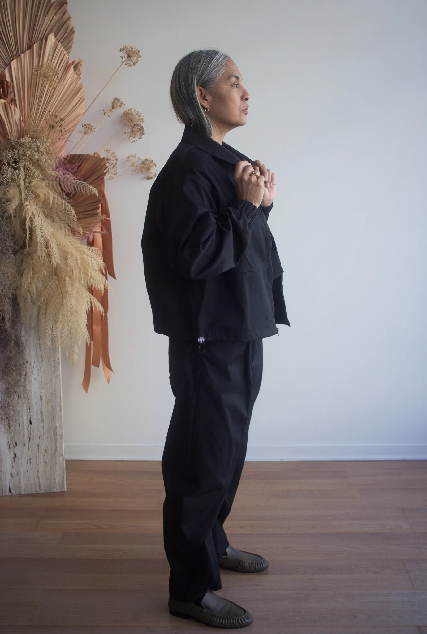 Veri Claire Zip Up Shirt (Black) - Image 5