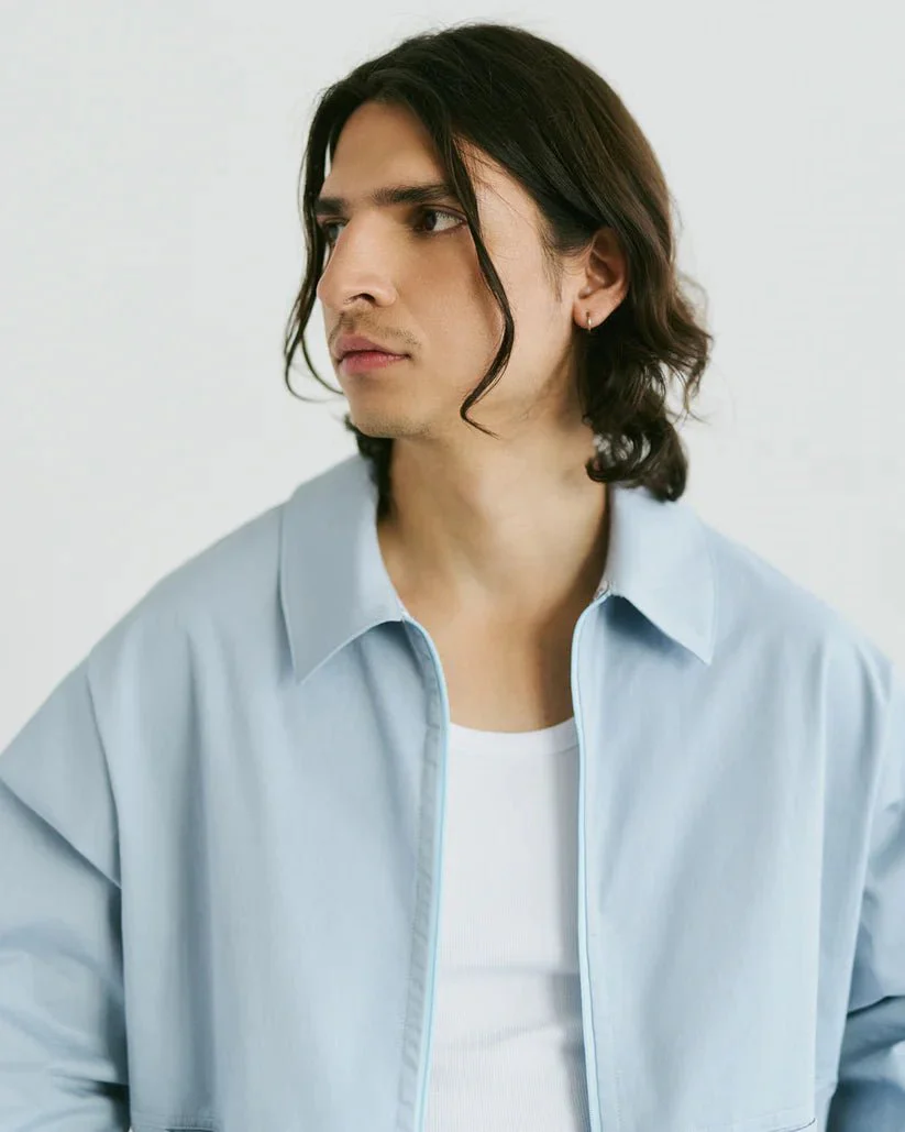 Veri Claire Zip Up Shirt (Powder Blue) - Image 11