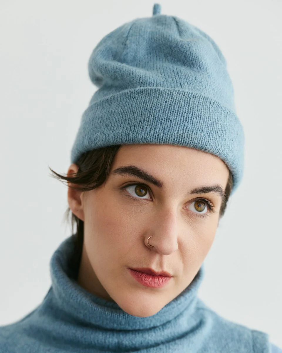 Veri Jacques Beanie (Mushroom or Washed Blue) - Image 3