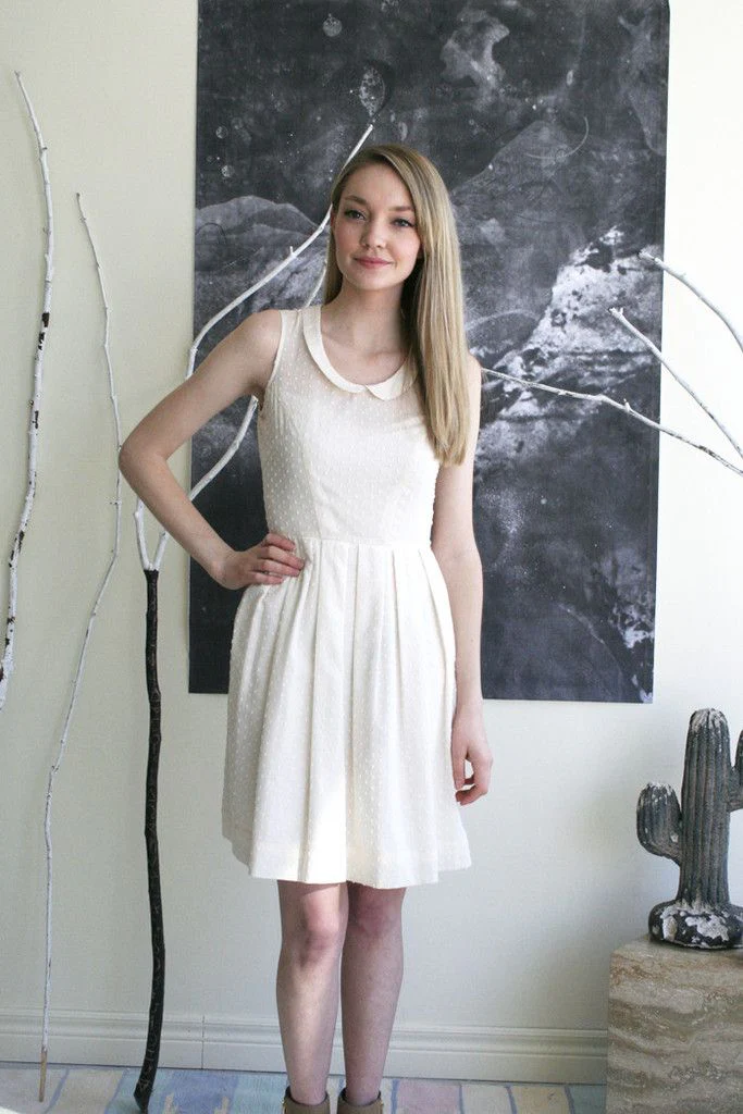 Vintage Victoire Betina Lou White Cotton Dress- XS