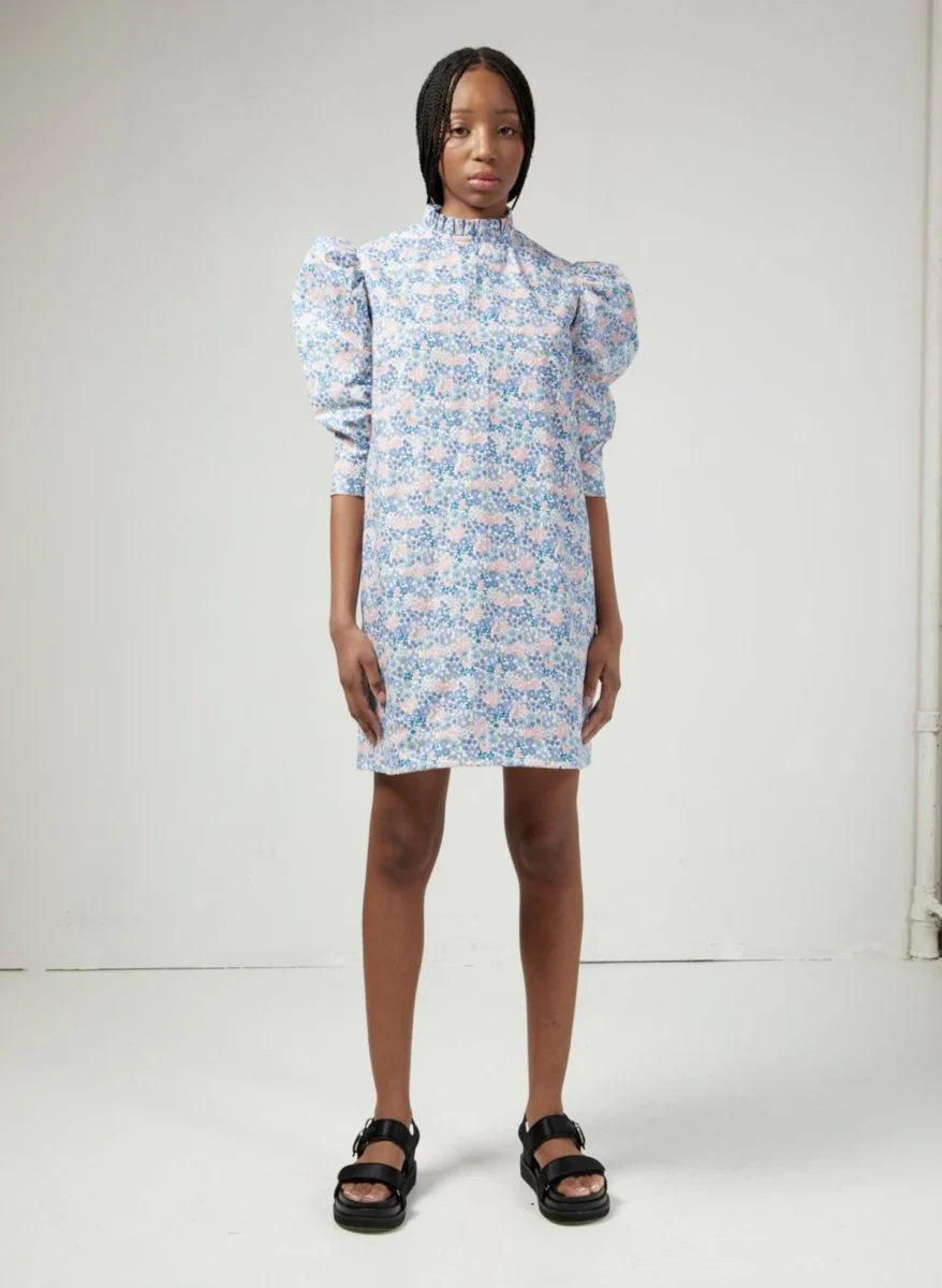 Vintage Victoire Eliza Faulkner Luella Dress (Blue Floral) - XS