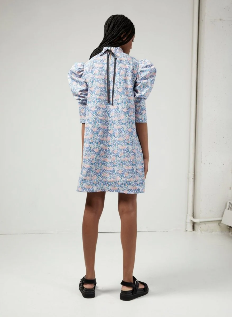 Vintage Victoire Eliza Faulkner Luella Dress (Blue Floral) - XS - Image 2
